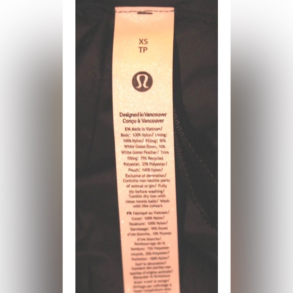 NWT Lululemon Featherweight 900 Down Long Jacket Black $598 - Size XS / 6 - Picture 11 of 15